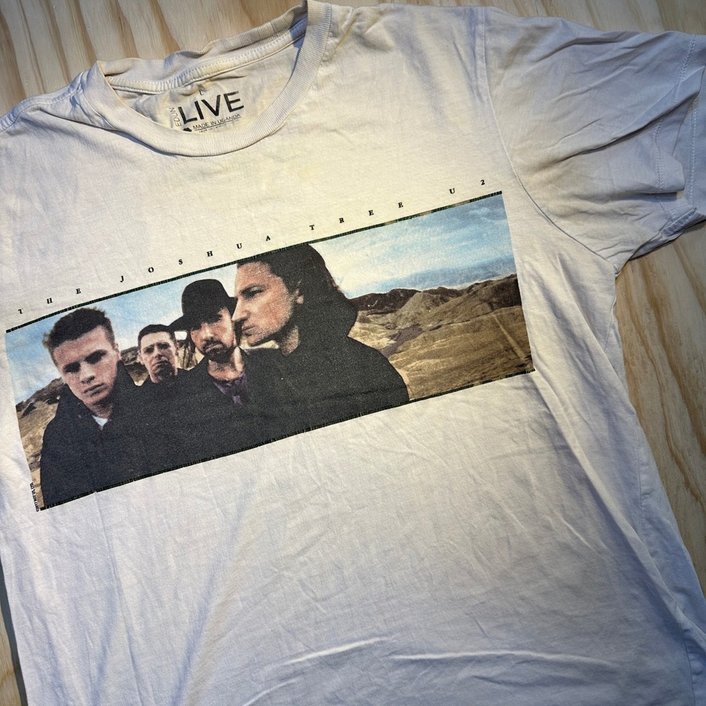 U2 The Joshua Tree Tour 2017 Band T-Shirt White Large Edun Live North America